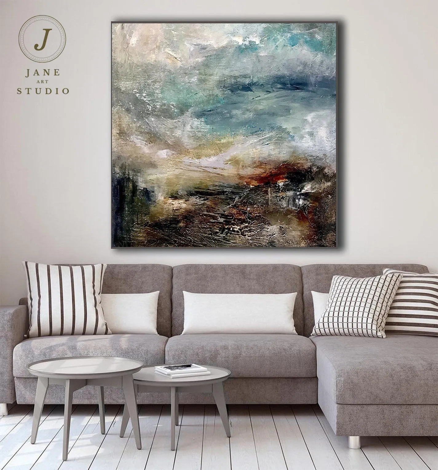 Beach Texture Painting,Original Sea Abstract Oil Painting Qp057