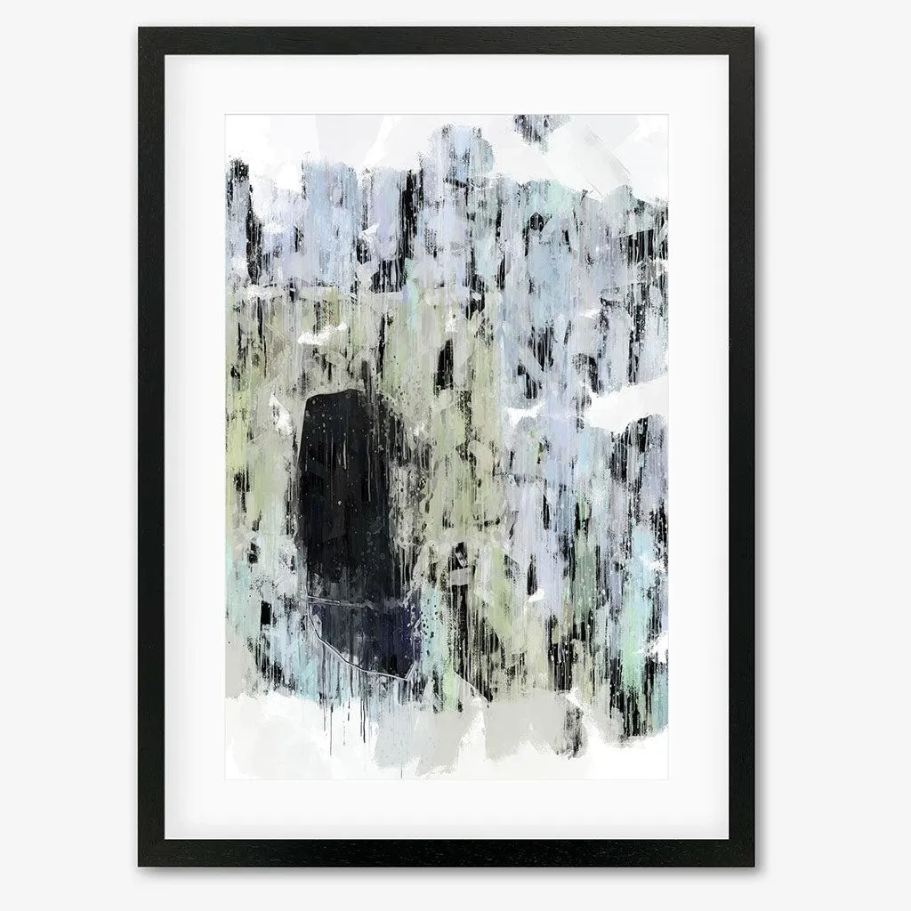 Black Abstract Texture Framed Art