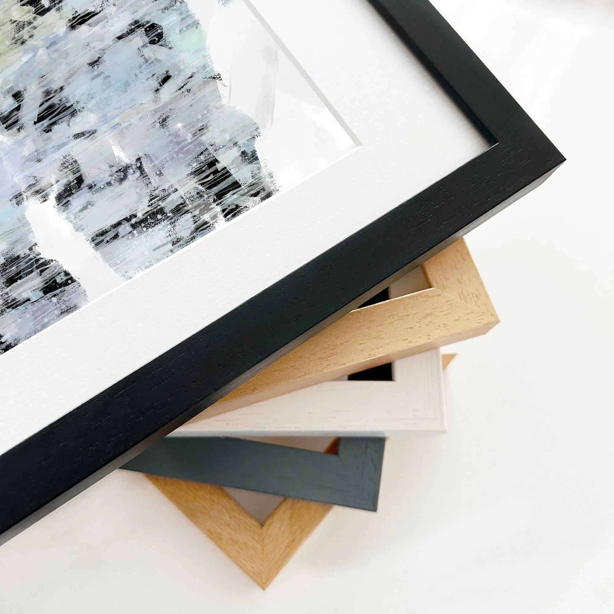 Black Abstract Texture Framed Art