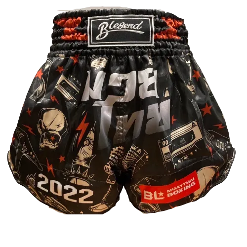 Blegend Boxing Shorts Black Skull