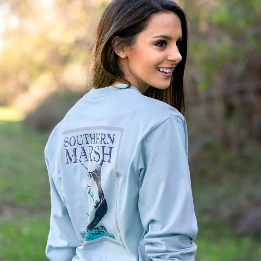 Blue Marlin Fishing Tee - Long Sleeve