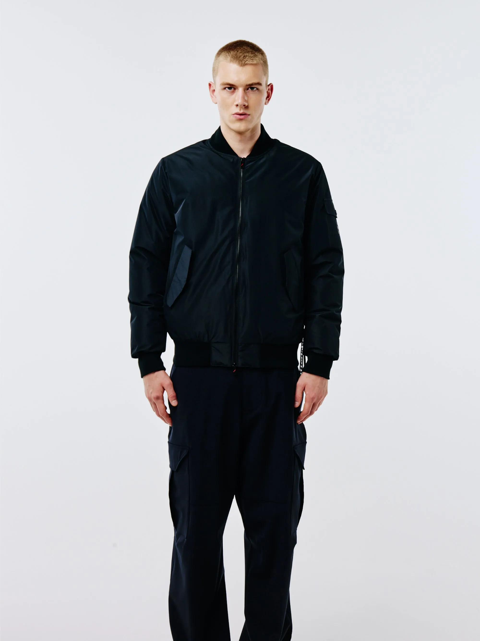 Bomber in Nylon Opaco Nero