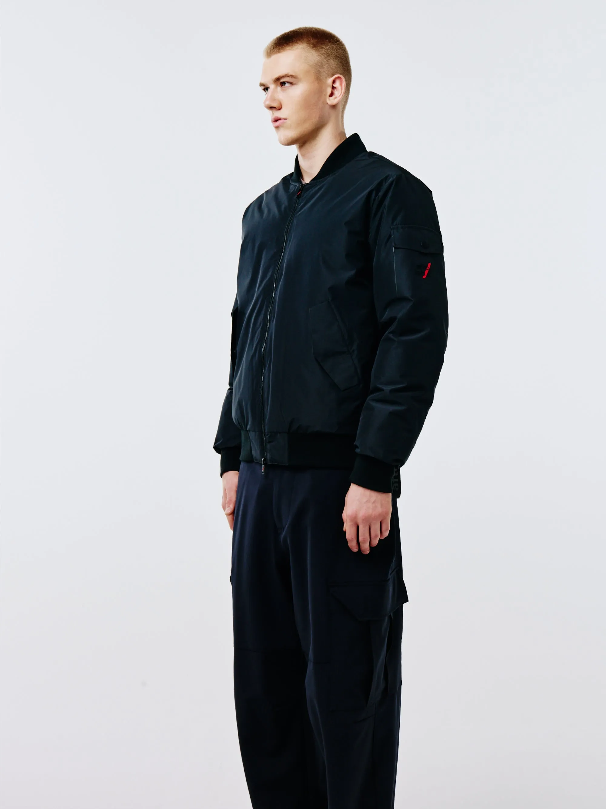 Bomber in Nylon Opaco Nero