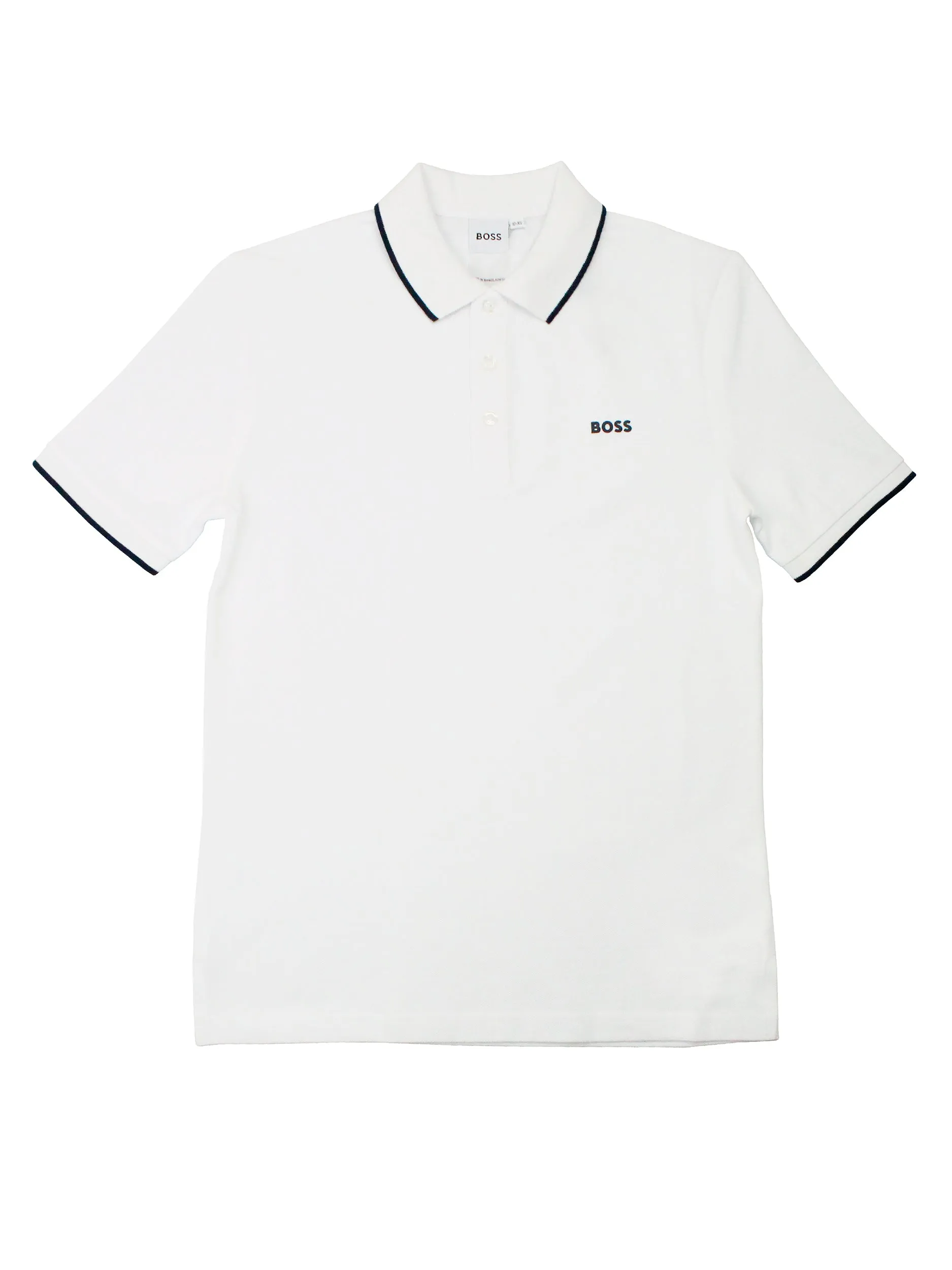 Boss Kidswear 36335 Boy's Short Sleeve Polo - White