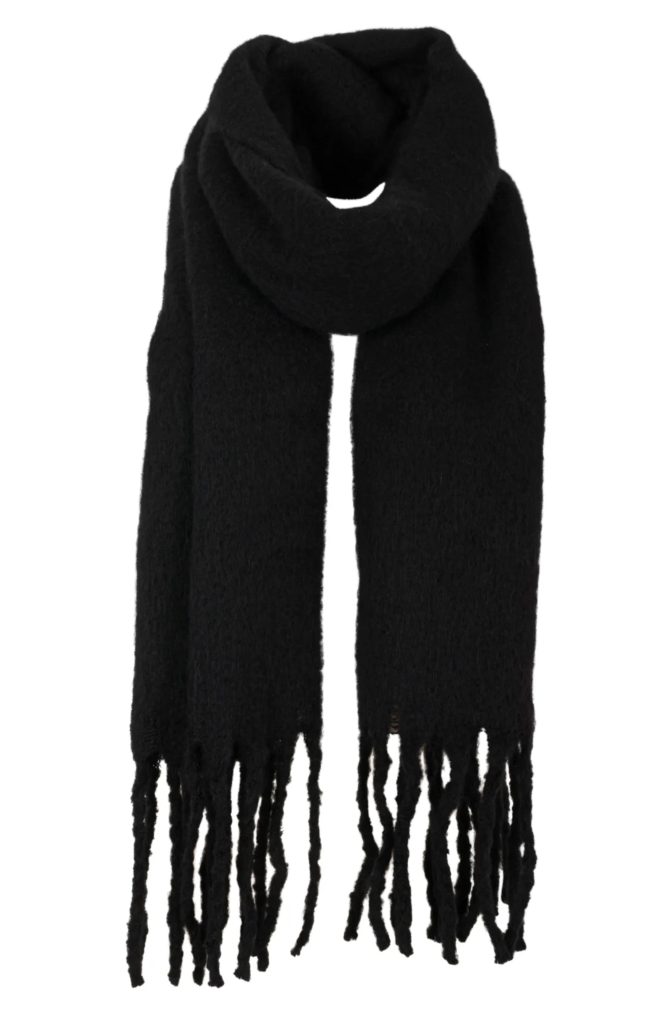 Boucle Texture Scarf | Black | 0542ZZ