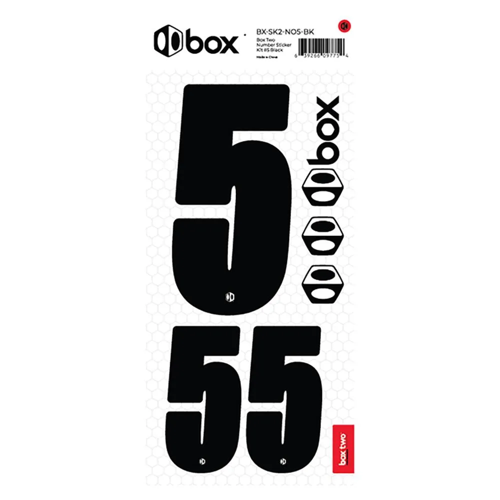 Box Two Number Sticker Kit - Black