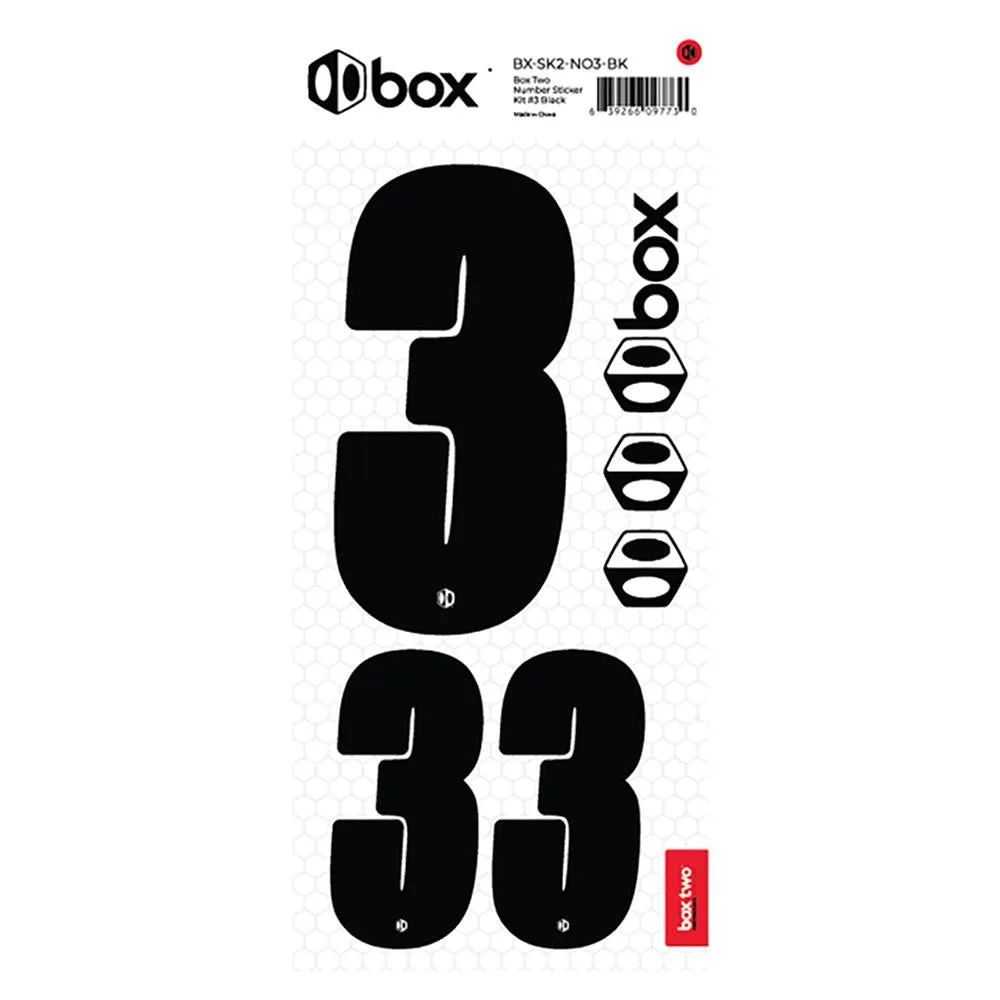 Box Two Number Sticker Kit - Black