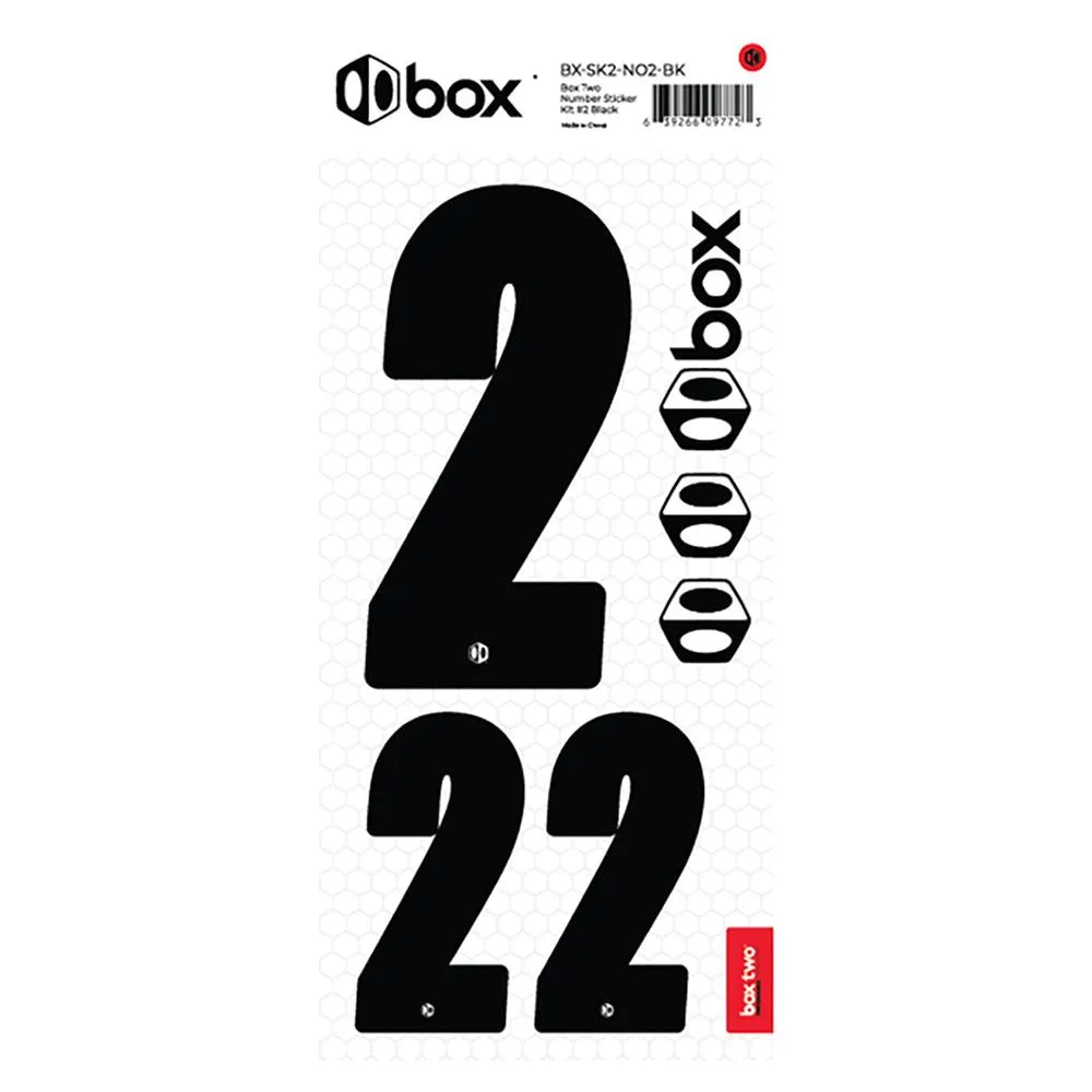 Box Two Number Sticker Kit - Black