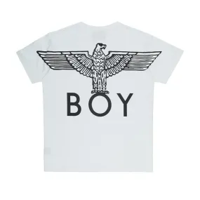 BOY EAGLE BACKPRINT T-SHIRT - WHITE/BLACK