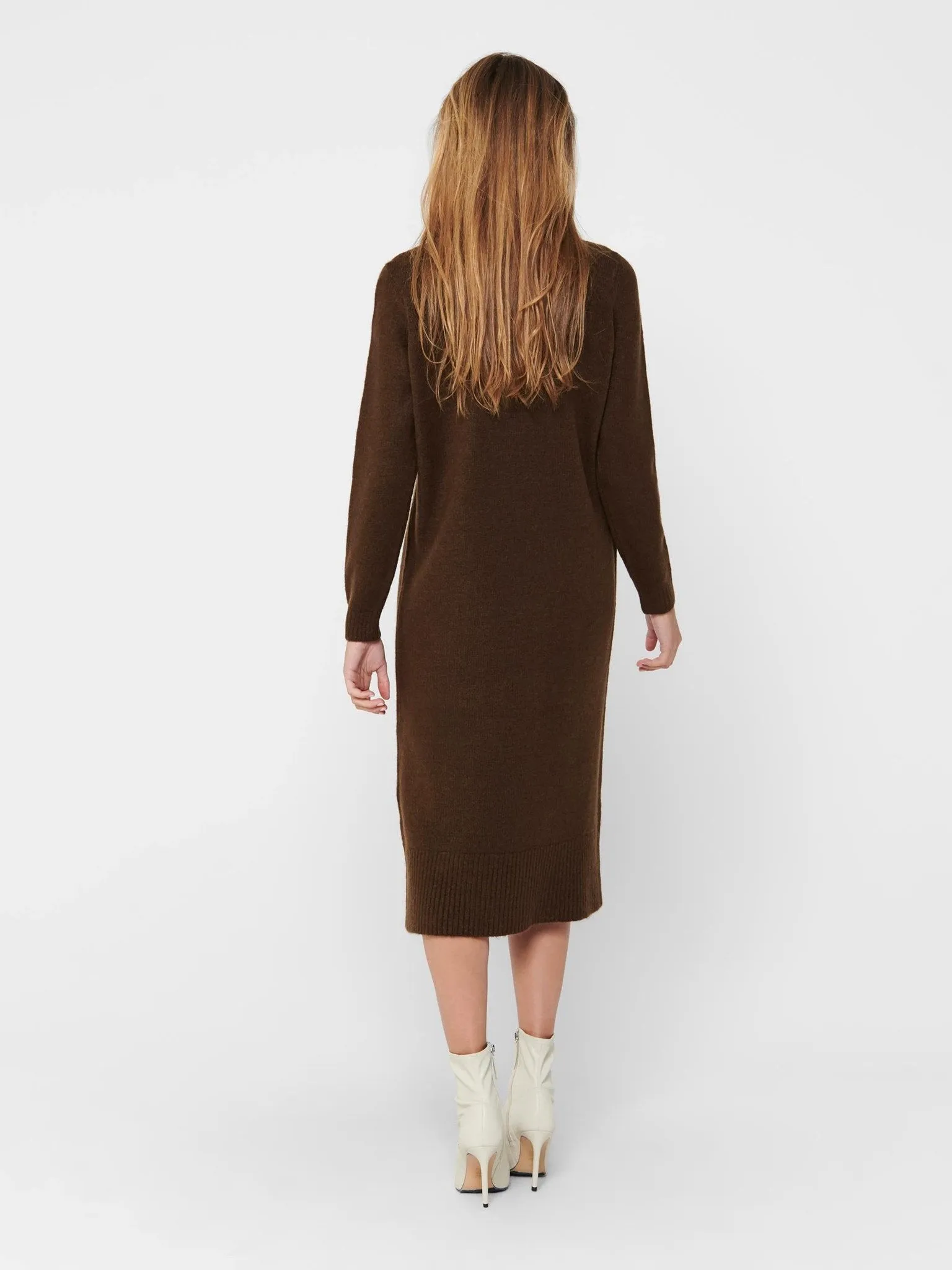 Brandie Roll Neck Dress - Chicory Coffee