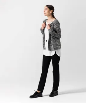 BRAX - Bette - Cardigan à mailles - Noir/Gris/Blanc