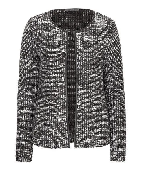 BRAX - Bette - Cardigan à mailles - Noir/Gris/Blanc