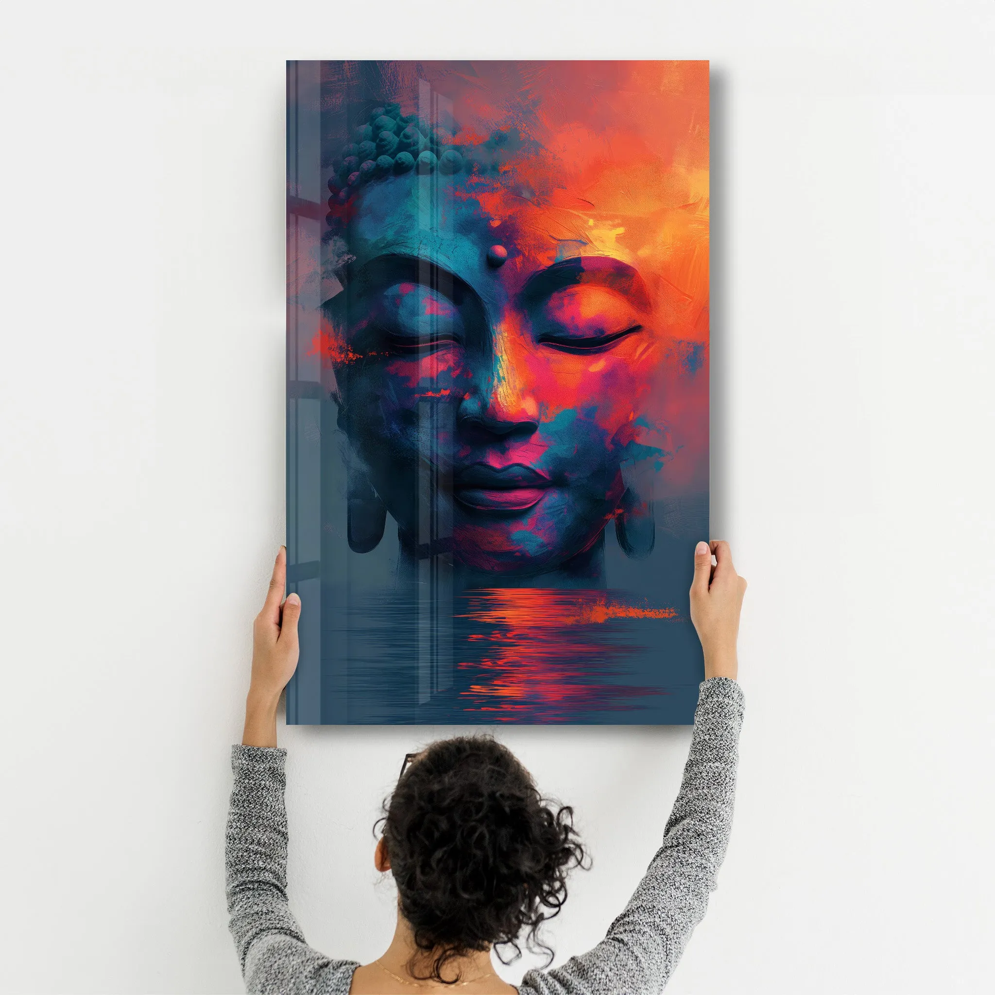 Buddha Oil Painting Style | Designers Collection Glass Wall Art