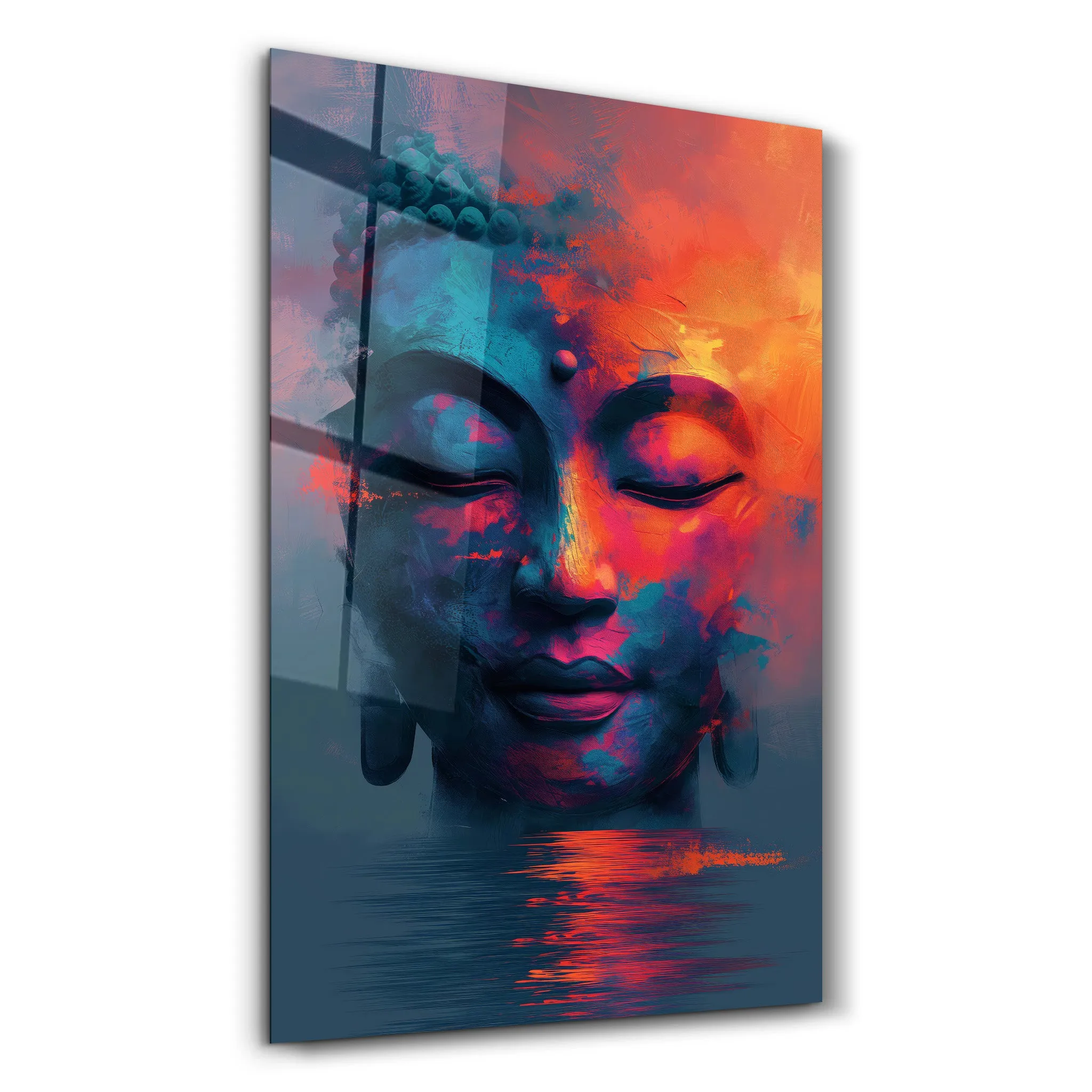 Buddha Oil Painting Style | Designers Collection Glass Wall Art