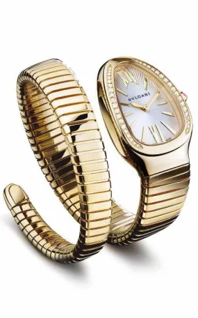 Bulgari Serpenti Single-Twirl Yellow Gold and Diamonds Ladies Watch (101924)