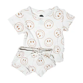 Bummie Two Piece Set - Camel Smileys