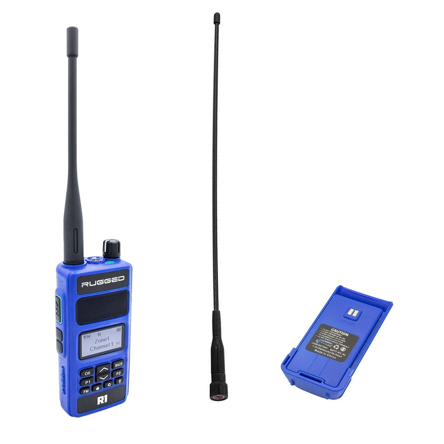 BUNDLE - R1 Handheld Radio with Long Range Antenna and High Capacity Battery