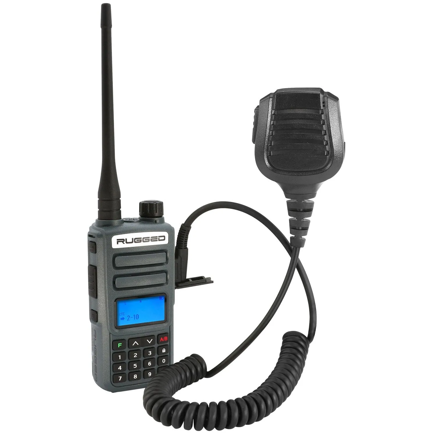 BUNDLE - Rugged GMR2 PLUS GMRS and FRS Two Way Handheld Radio with Hand Mic