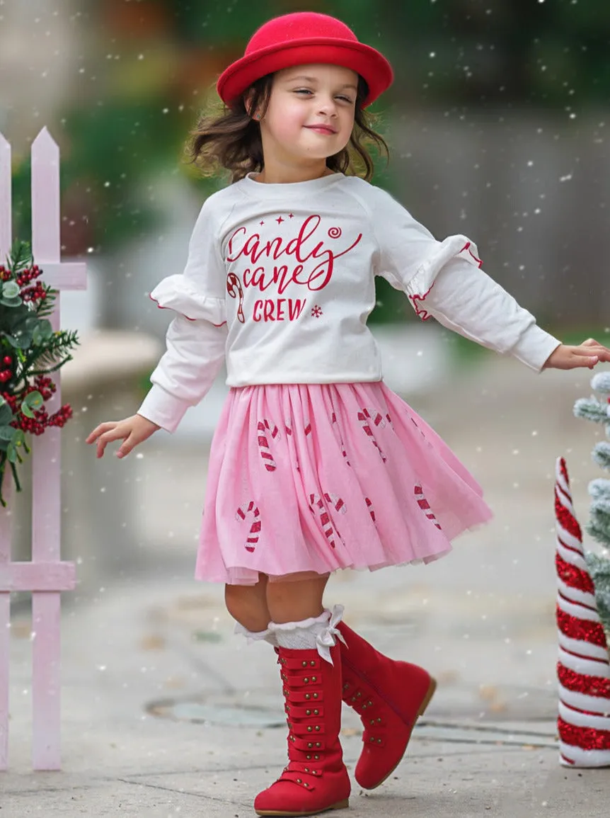 Candy Cane Crew Christmas Tutu Skirt Set