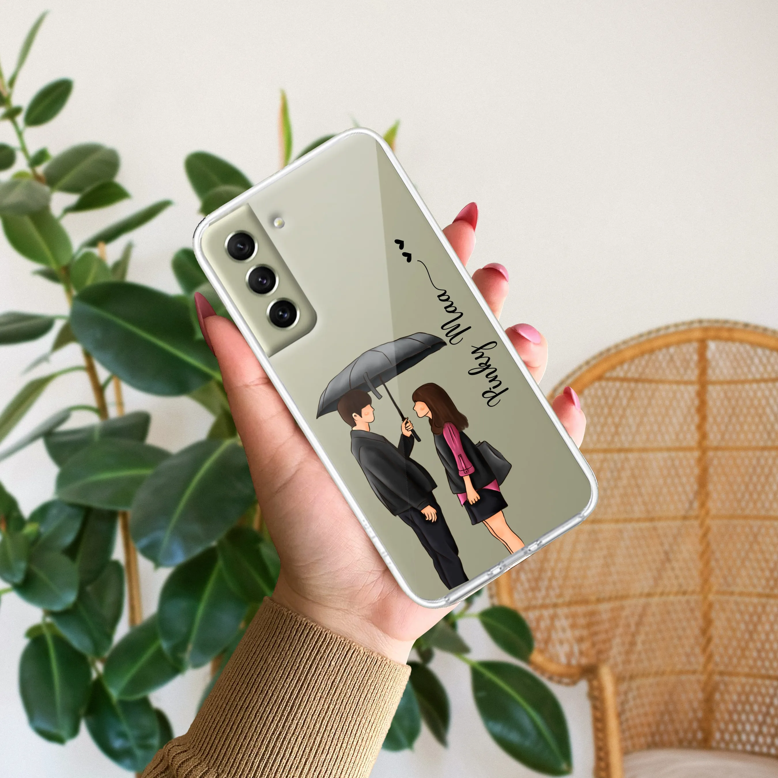 Caring Couple Customize Transparent Silicon Case For Samsung