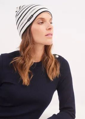 CARTIER - Nautical Striped Wool Blend Beanie (IVORY / NAVY)