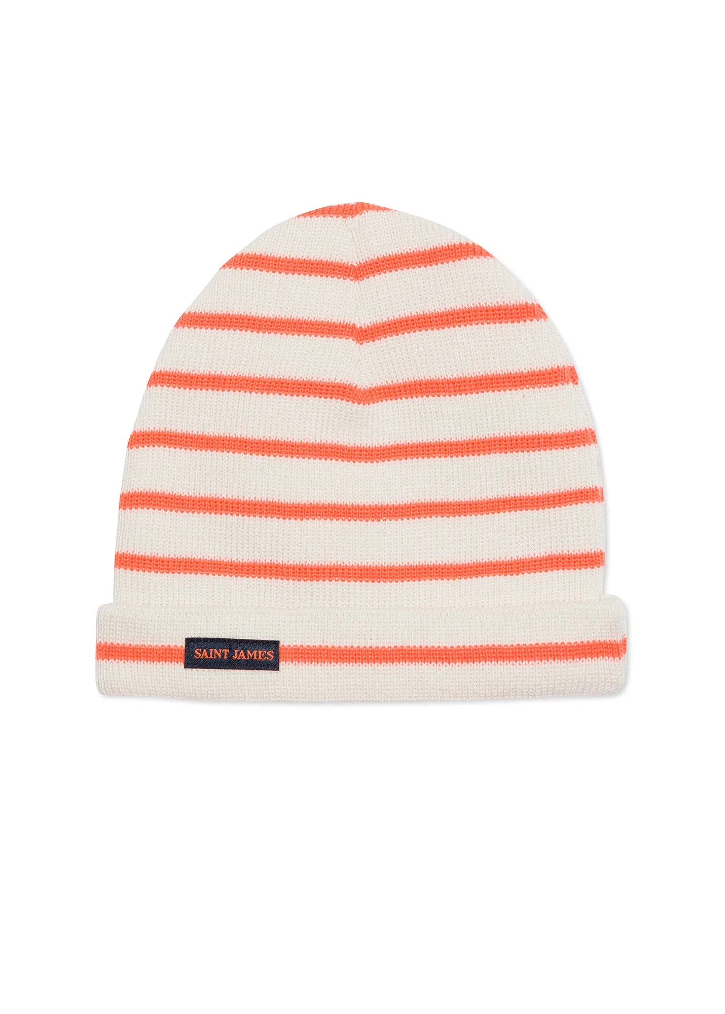 Cartier striped sailor hat - in soft wool (ECUME/ORANGE FLUO)