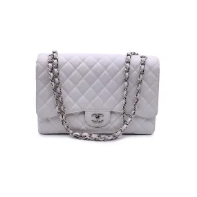 Chanel White Quilted Leather Maxi Timeless Classic Single Flap Bag