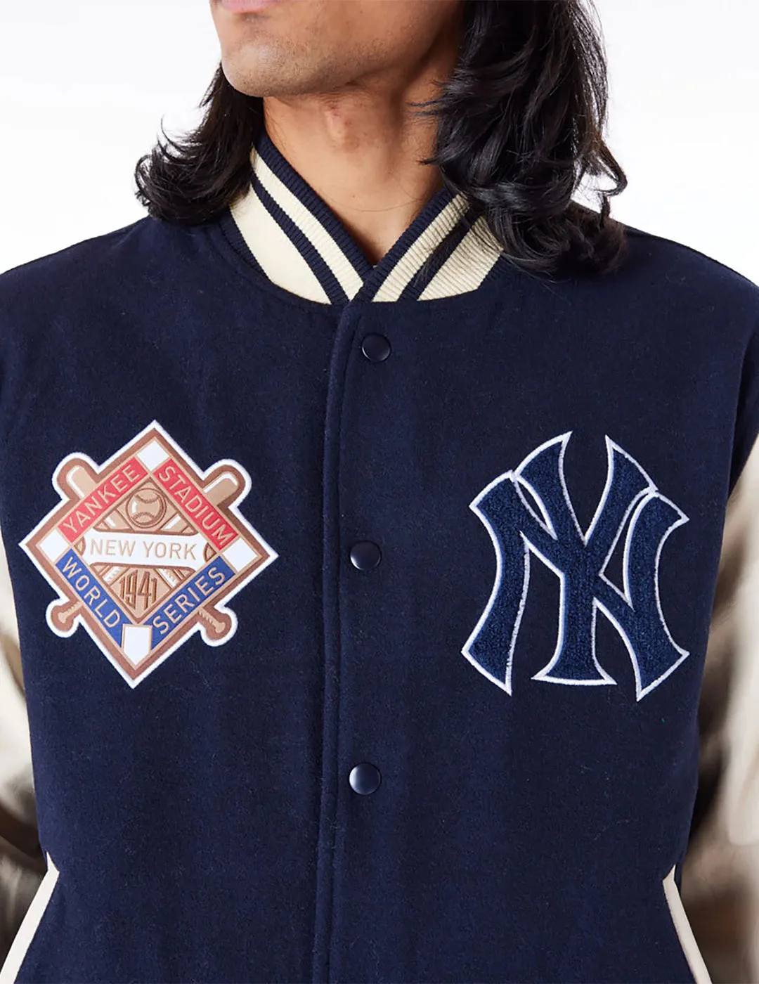 Chaqueta New Era MLB Yankees Varsity Patch Azul