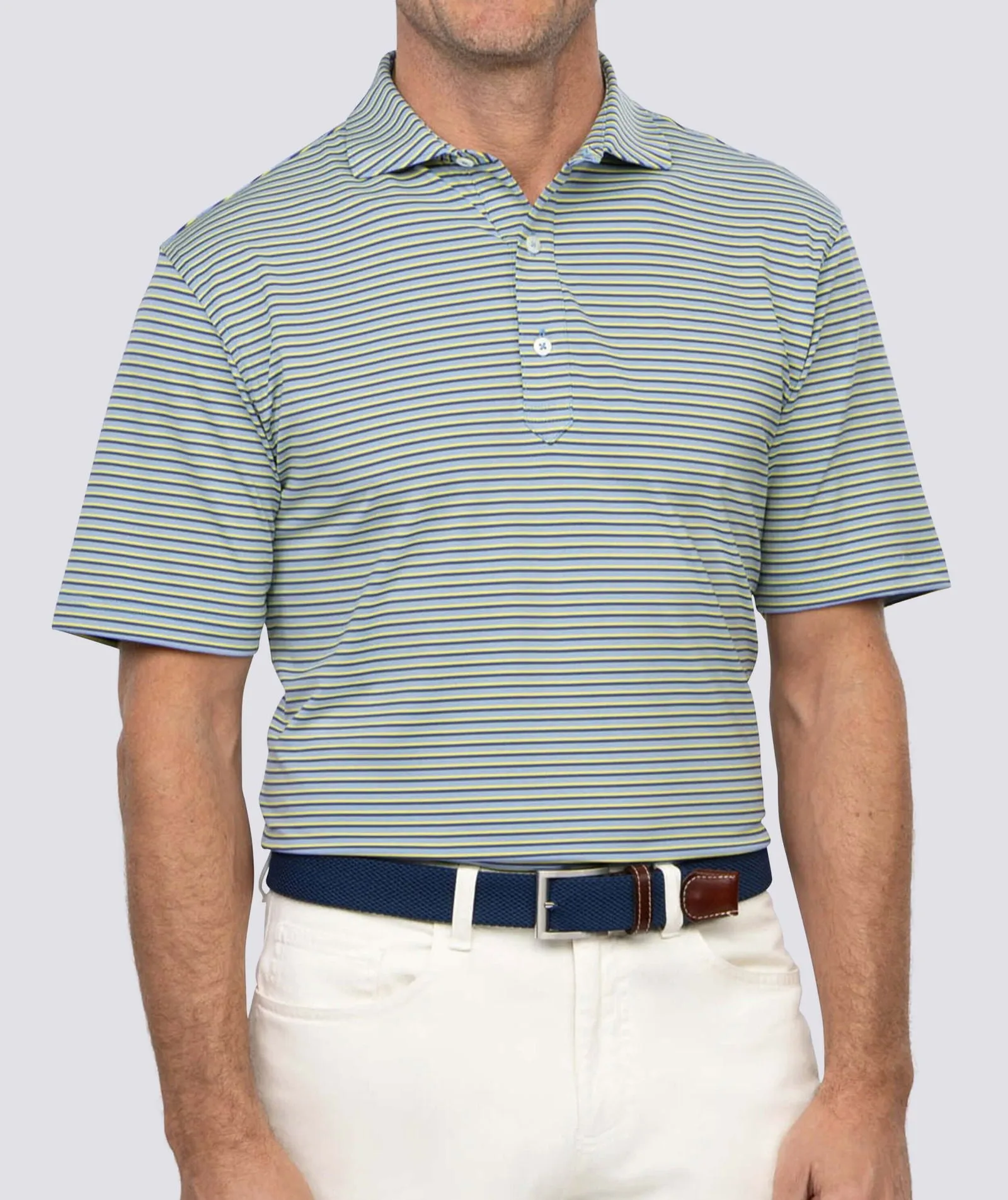 Clark Stripe Performance Polo