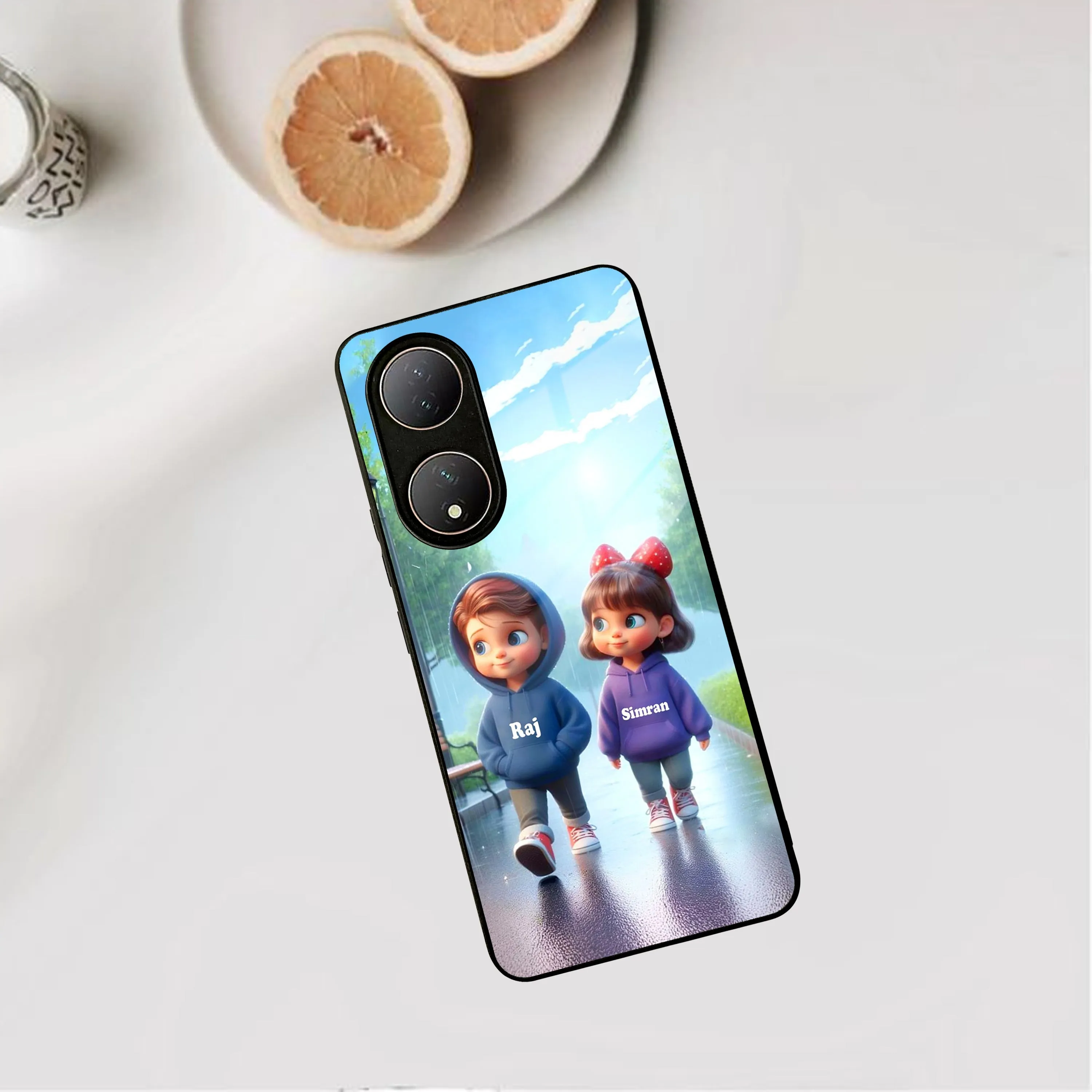 Couple Glass Case Cover For Vivo