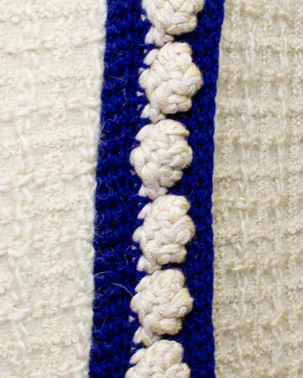 Cream and Navy Haute Couture Boucle Suit