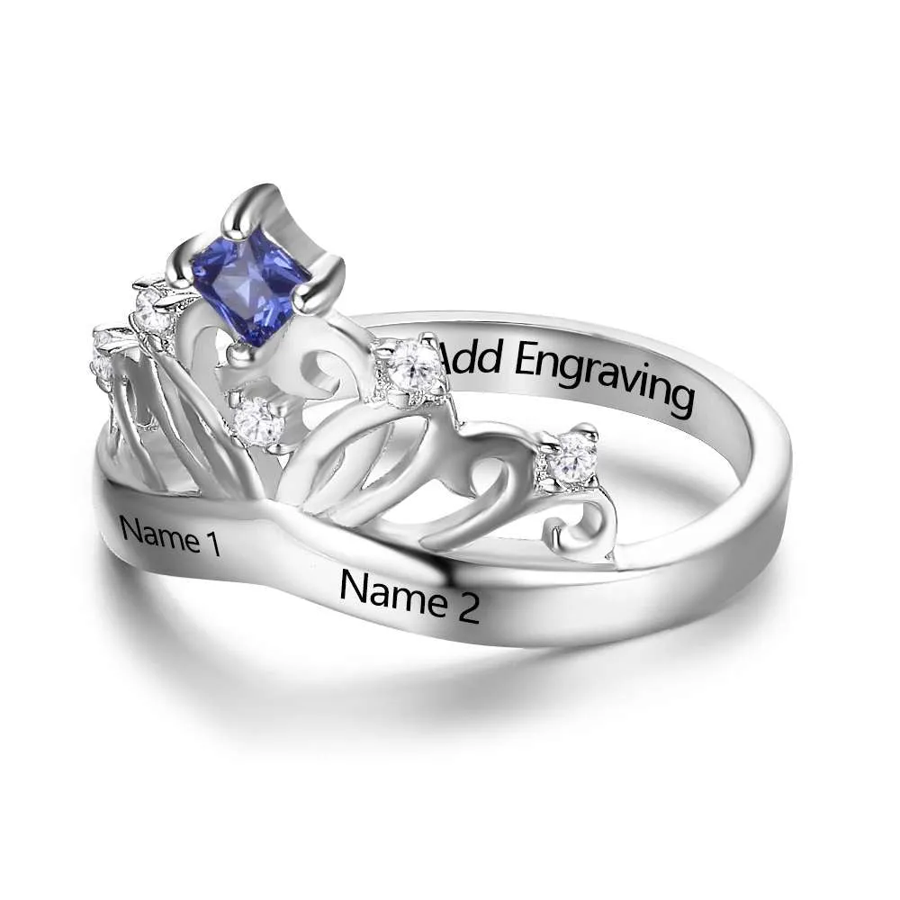 Crown Design Birthstone Ring