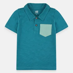 CRT Texture Blue with Sea Green Pocket Shirt 1103