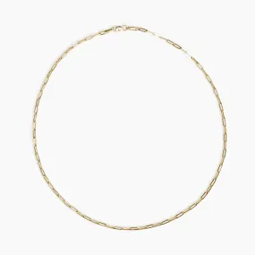 Dainty Link Breaker Necklace 14K Solid Gold