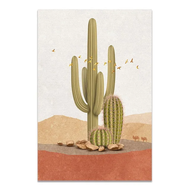 Desert Dreamin Wall Art Canvas Sun Moon Cactus Scenes 6 Different Sizes Available In Three Different Styles Bohemian Decor Paintings Prints Posters Wall Art Picture Home Decoration Unframed