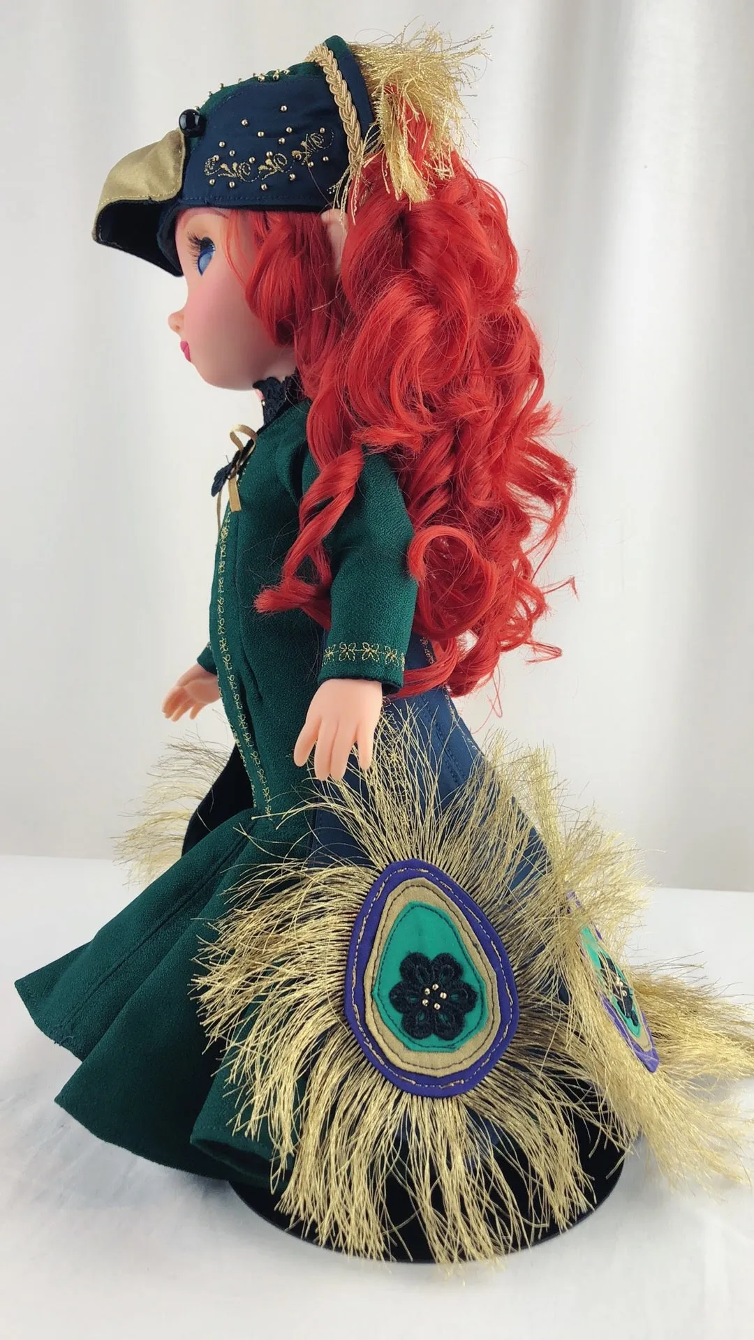 Disney animator doll repainted costum Merida *glass eyes* Peacock Princess