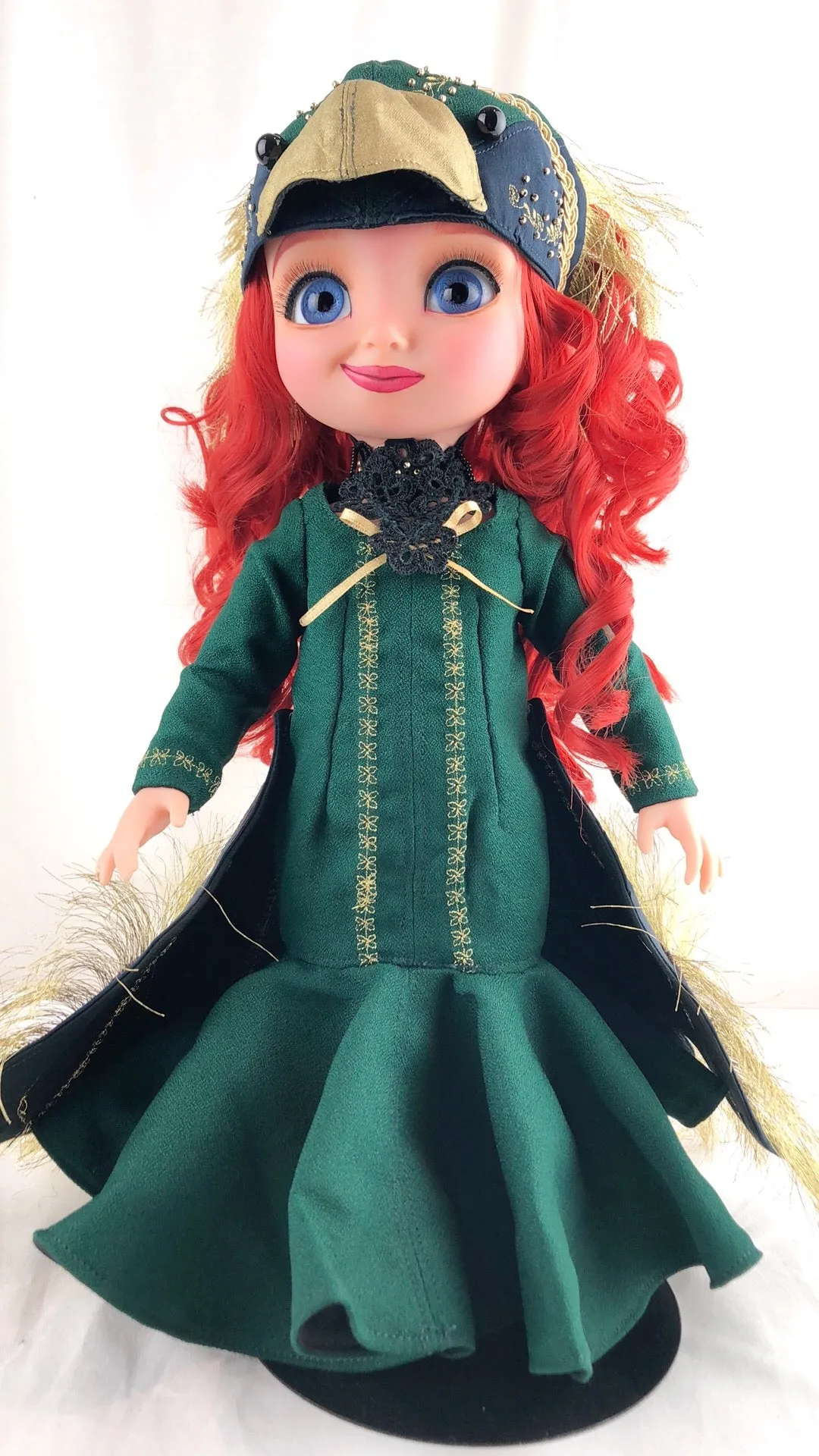 Disney animator doll repainted costum Merida *glass eyes* Peacock Princess