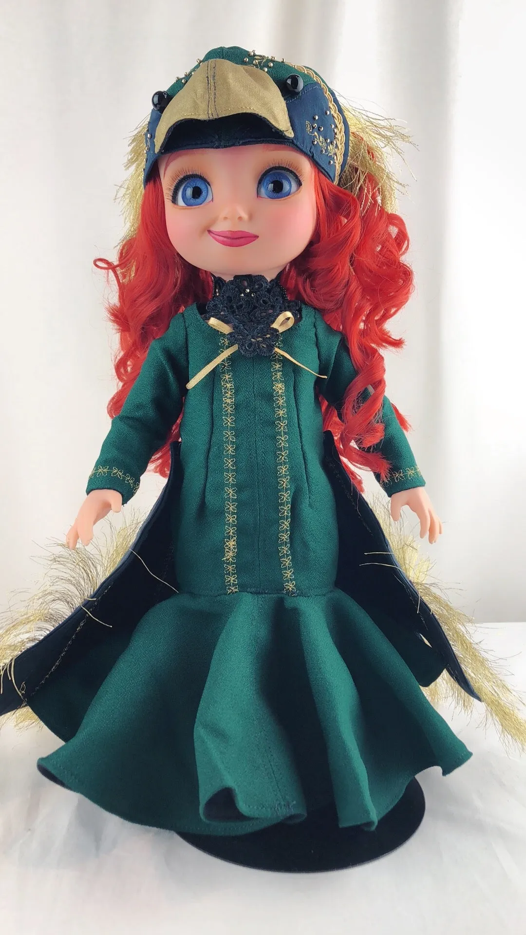 Disney animator doll repainted costum Merida *glass eyes* Peacock Princess