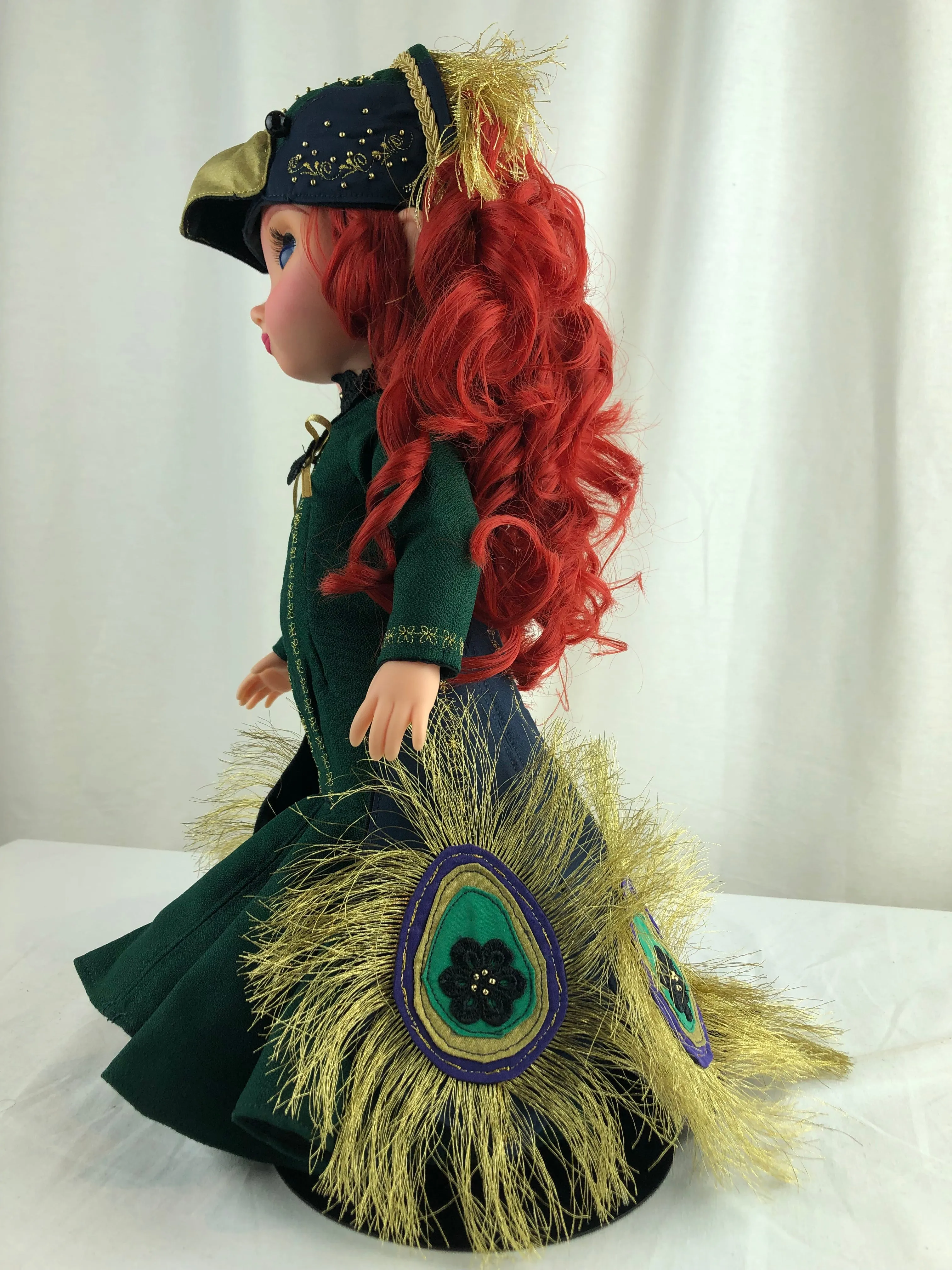 Disney animator doll repainted costum Merida *glass eyes* Peacock Princess