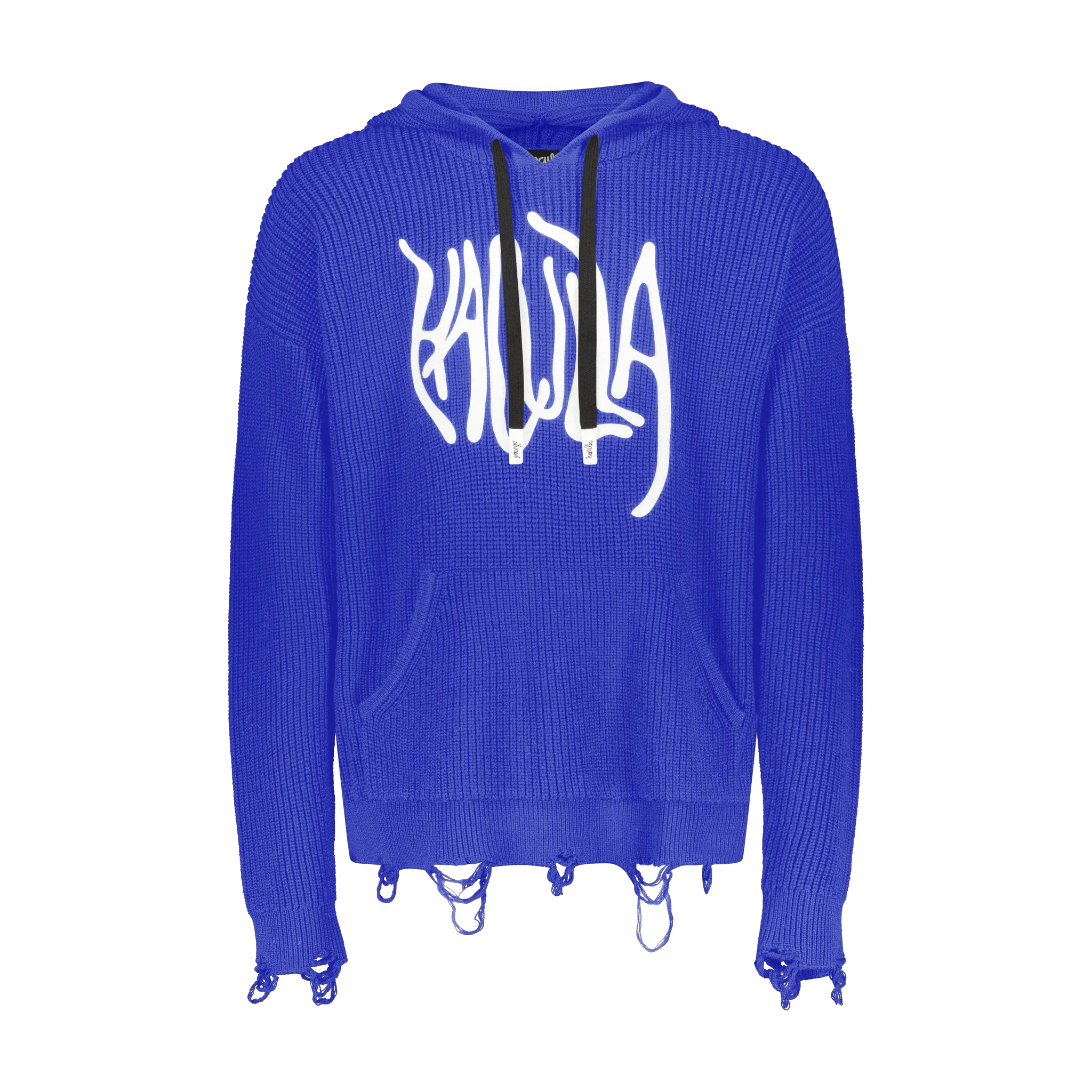 DISTRESSED HACULLA KNITTED SWEATER HOODIE