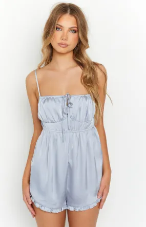 Dream Blue Satin Sleep One-Piece