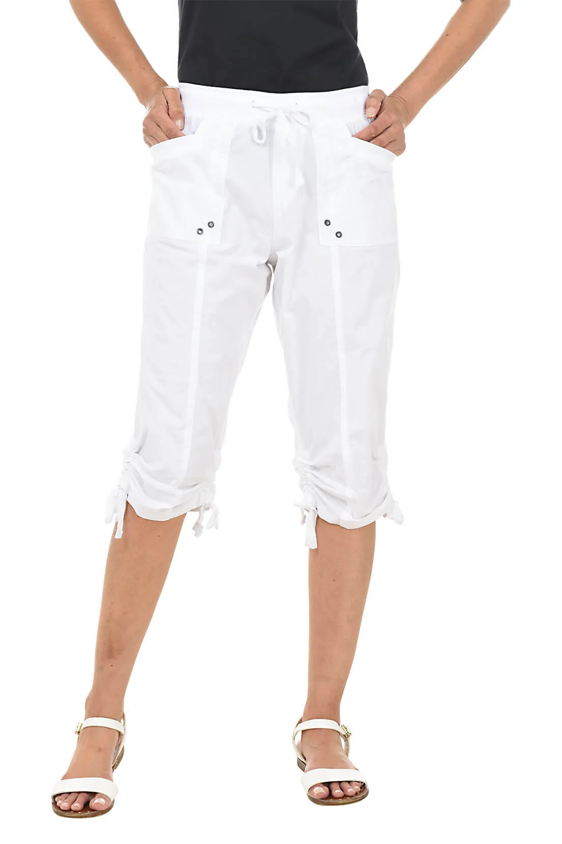 Emma Pull-On Ruched Capri Pant