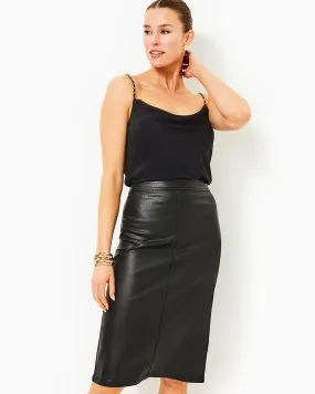 Fairview Stretch Coated Mid Skirt