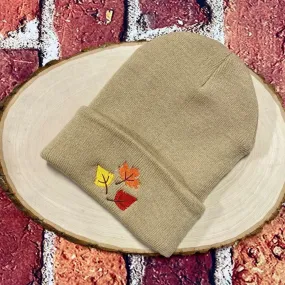 Fall Leaves Cuffed Beanie