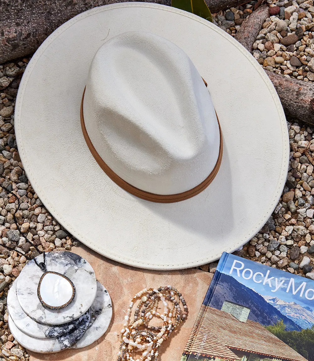 Faux Suede Fedora Hat