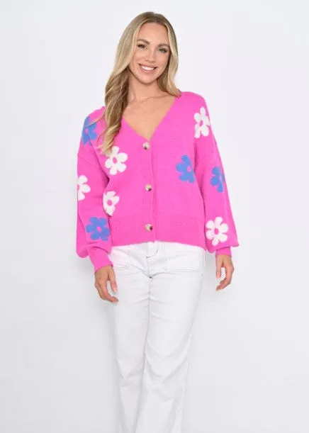 FLOWER Hot pink cardi