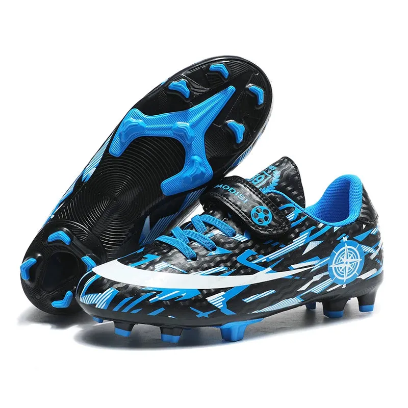 Football Boots 2024 Outdoor Trainers Soccer Shoes For Kids Boys Hook and loop Sports Sneakers Futsal Shoes Children