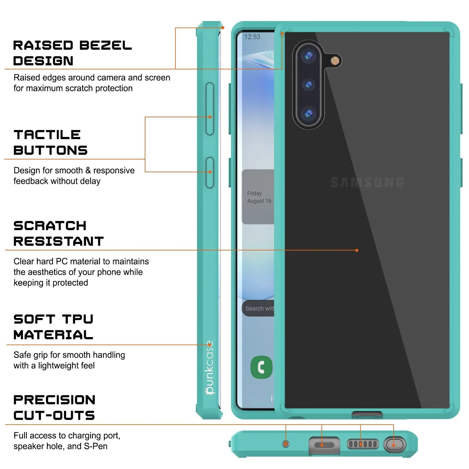 Galaxy Note 20 Punkcase Lucid-2.0 Series Slim Fit Armor Teal Case Cover