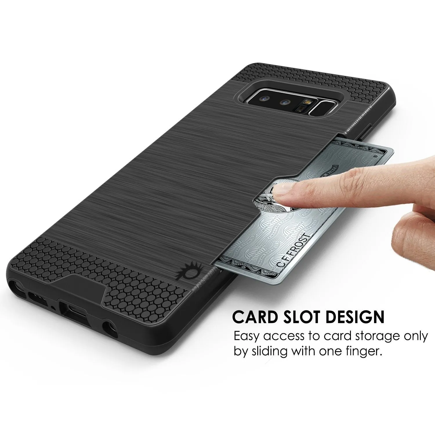 Galaxy Note 8 Dual-Layer Ultra Screen Protector Case W/ Card Slot [Black]