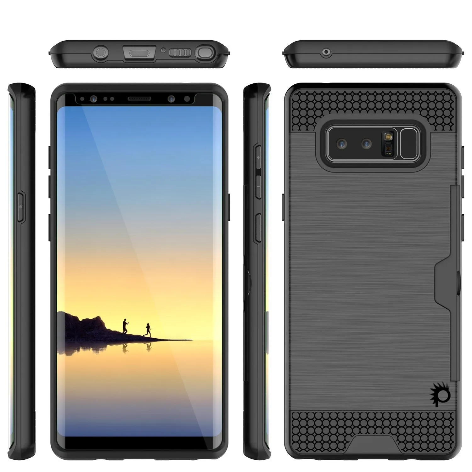 Galaxy Note 8 Dual-Layer Ultra Screen Protector Case W/ Card Slot [Black]